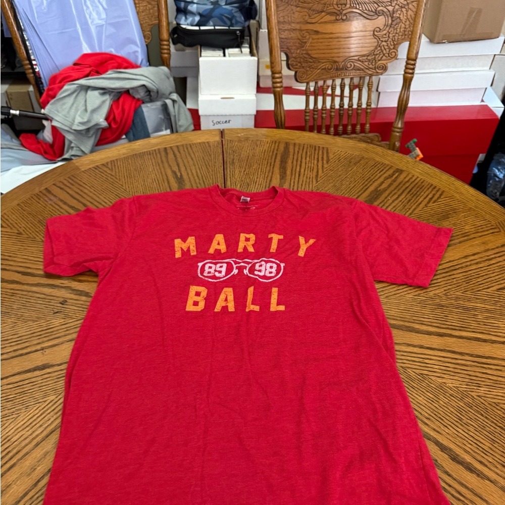 Wonder boy Kansas City Chiefs Marty Ball Red Graphic T-Shirt